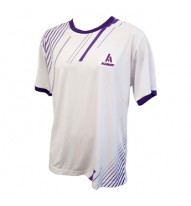 Mens Roundneck T-Shirt  - White/Purple