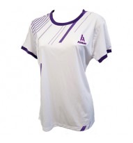 Ladies Roundneck T-Shirt, White/Purple