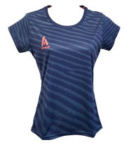 Ladies Roundneck T-Shirt - Shoreline - Navy/Coral