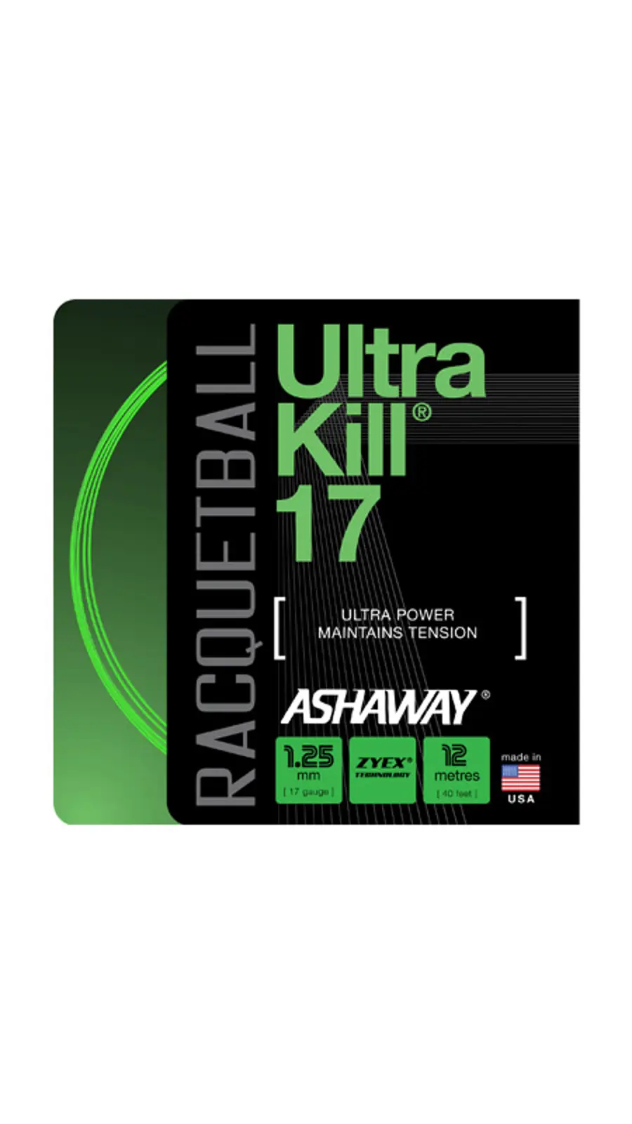 Ashaway Ultrakill 17 (Green) 1.25mm/17g - 12m Set